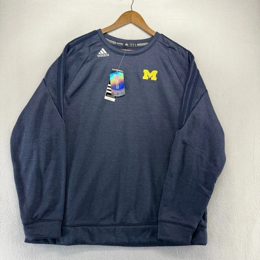 University Of Michigan Sweatshirt Men's XL Blue Embroidered Crewneck Logo NEW